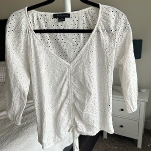 Sanctuary Ivory Eyelet V-Neck Blouse